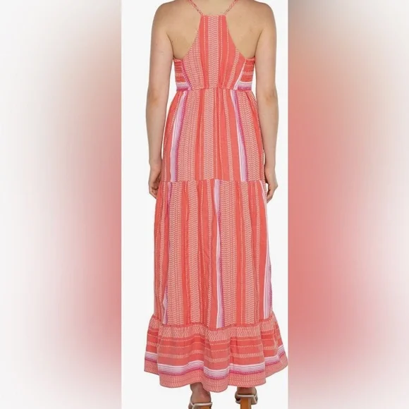 NWT XS Liverpool Women's Tiered Cross Back Maxi Dress. A487 - Picture 2 of 5